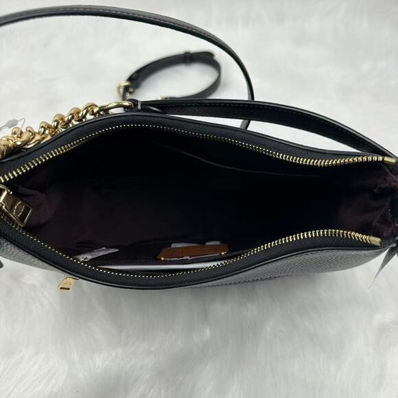 Coach Teri Hobo Bag With Rivets Shoulder Crossbody In Leather/Gold/Black CAK02 - Picture 8 of 10